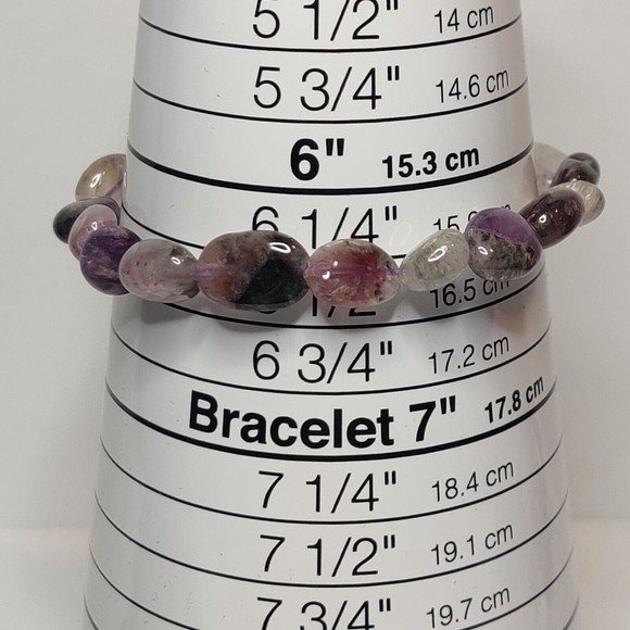 SUPER 7 STRETCHY NUGGET BRACELET NATURAL STONE w/ FREE FELT POUCH - Picture 2 of 8